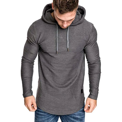 High-quality men's hoodies in solid colors, textured, soft, and breathable.