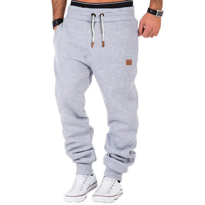 Men's solid color sweatpants with drawstring waist