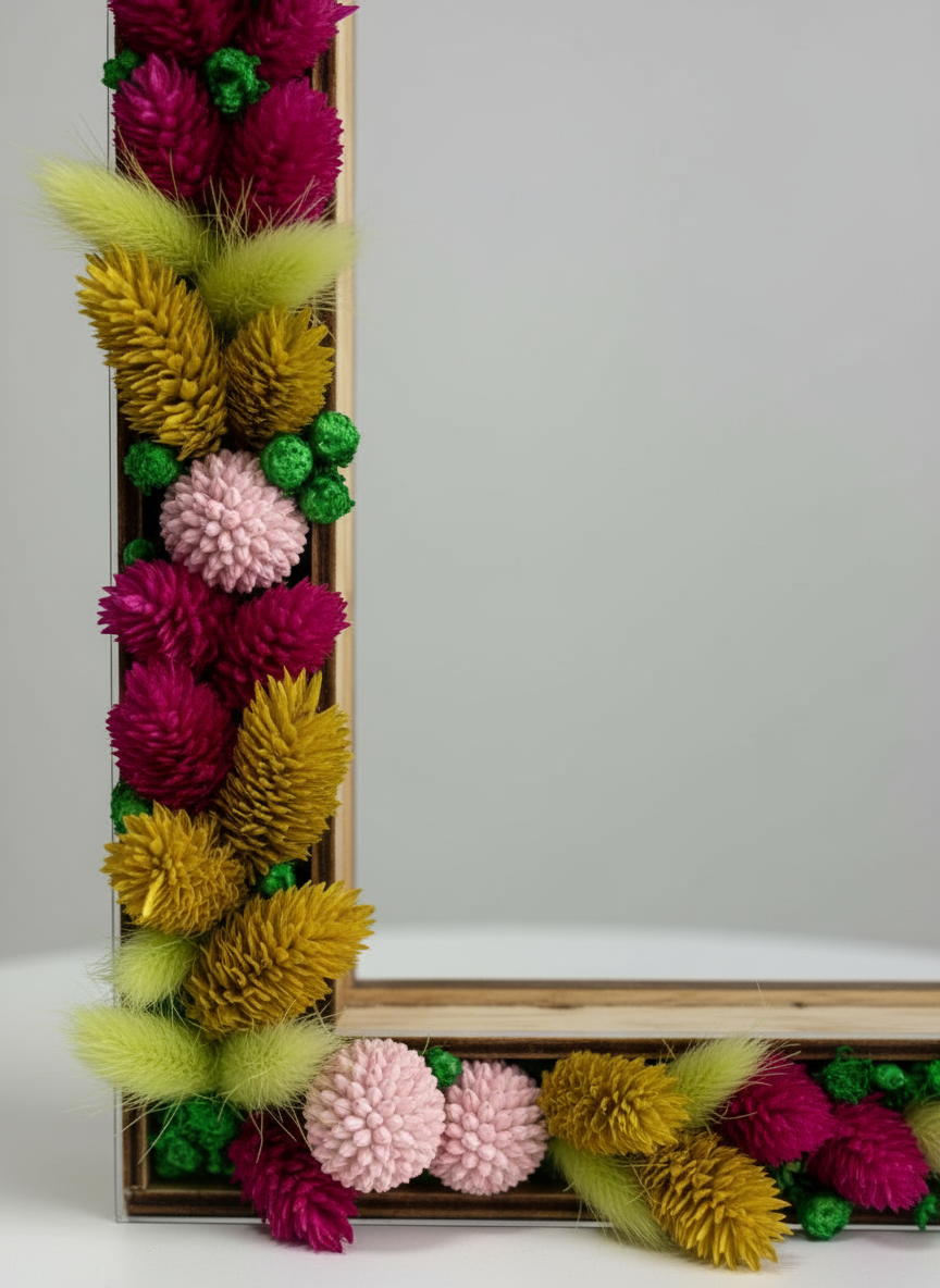 Letra decorada L: diseño floral lleno de color y elegancia artesanal