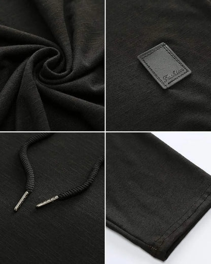 High-quality men's hoodies in solid colors, textured, soft, and breathable.